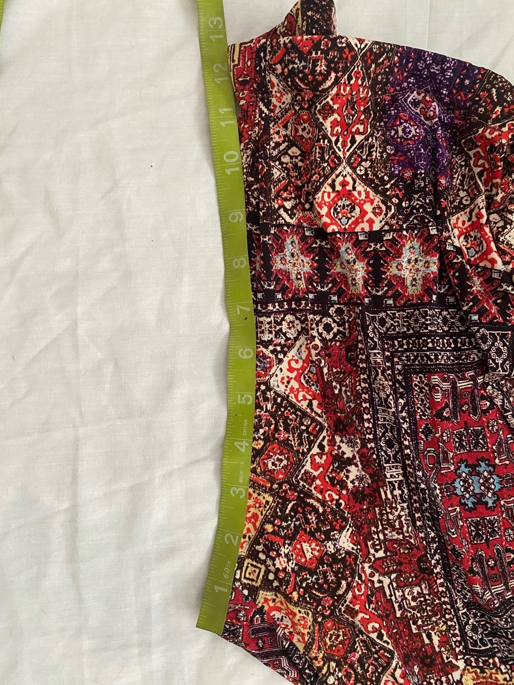 Patchwork Wide-Leg Ruffle Hem Jumpsuit — Red Multi - Picture 4 of 6